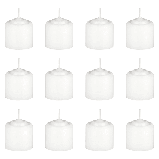 Mega Candles 12 velas votivas blancas sin perfume velas de c