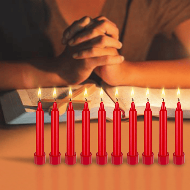 10 velas cónicas rojas sin perfume de 4 pulgadas uso general