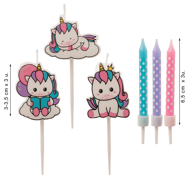 Dekora Set de Velas de Cumpleaños Unicornio para Decorar Tar