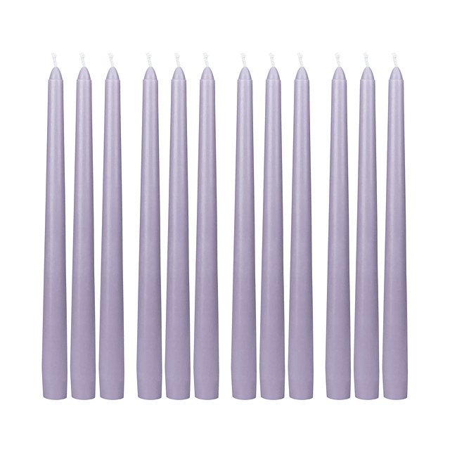 Velas cónicas de 12 piezas 10 pulgadas lavanda