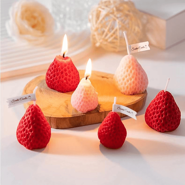 Velas de fresa para mujer 9 unidades vela decorativa de fres