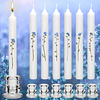 Juego de 6 velas cónicas blancas para boda con candelabros d