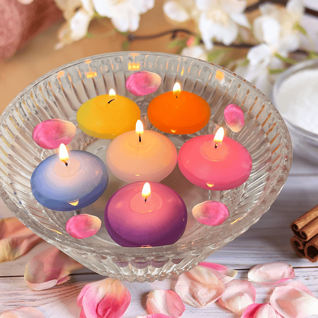 Juego de velas flotantes multicolor de 20 pulgadas para jarr