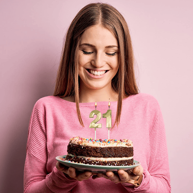 Velas de 44 cumpleaños para pastel número dorado 44 vela en