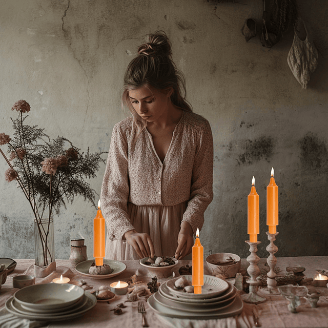 Velas de Halloween de forma cónica corta velas de cena sin p