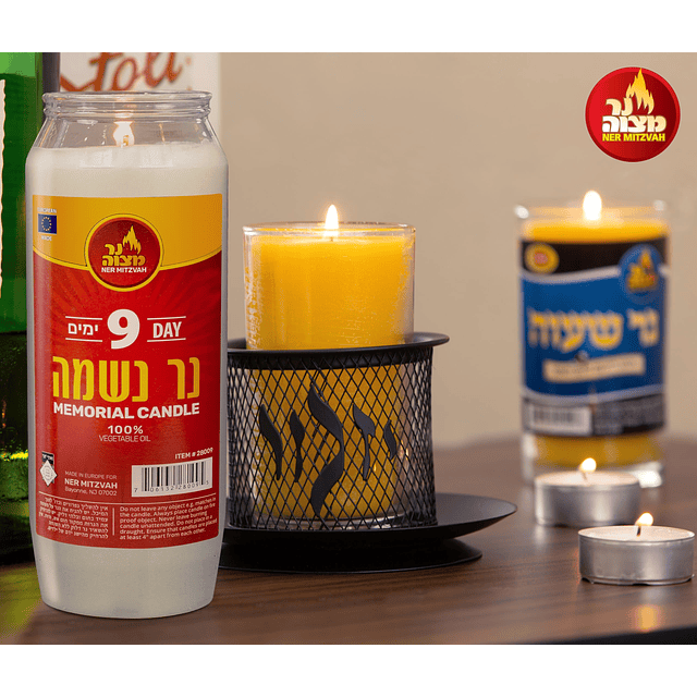 Vela Yartzeit de 9 días paquete de 10 velas Kosher Yahrtzeit