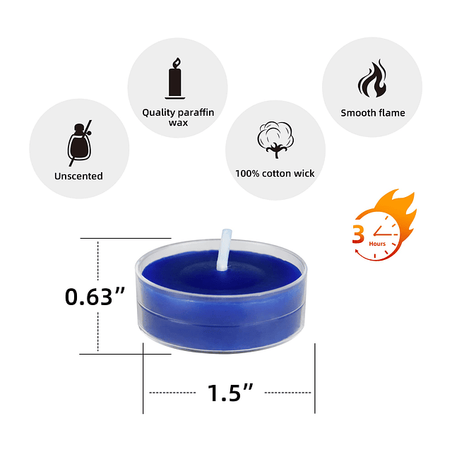 Velas candelita de 50 piezas azul