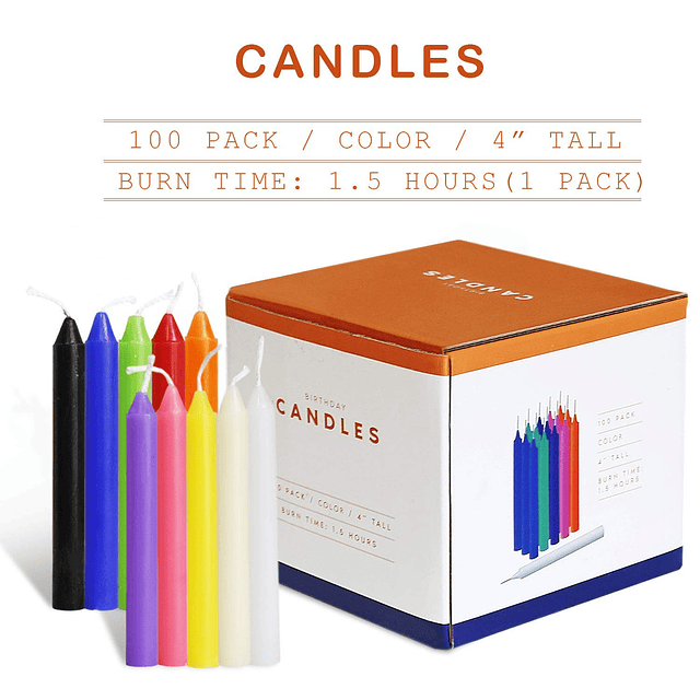 YIIA 100 piezas de mini velas cónicas de colores surtidos si