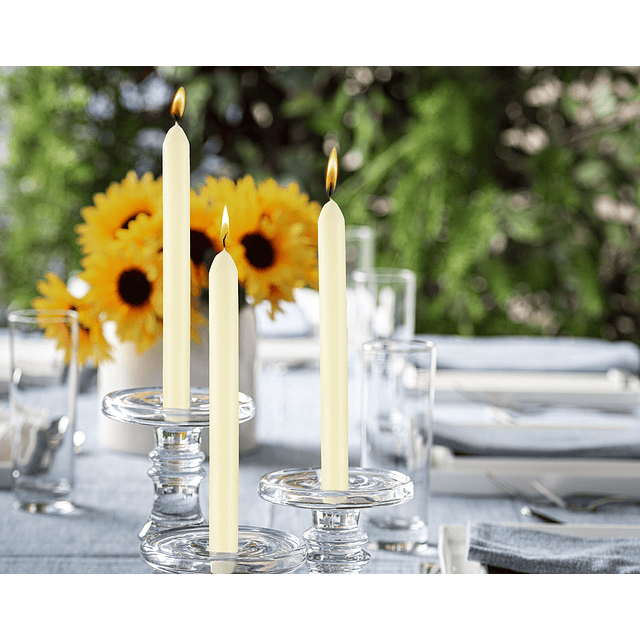 10 velas de cena de color marfil para el hogar 9 pulgadas Ca