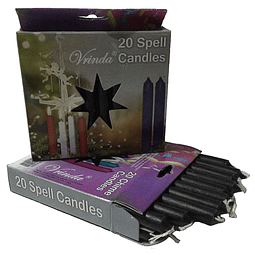 Juego de 20 mini velas rituales/altar/hechizo negras