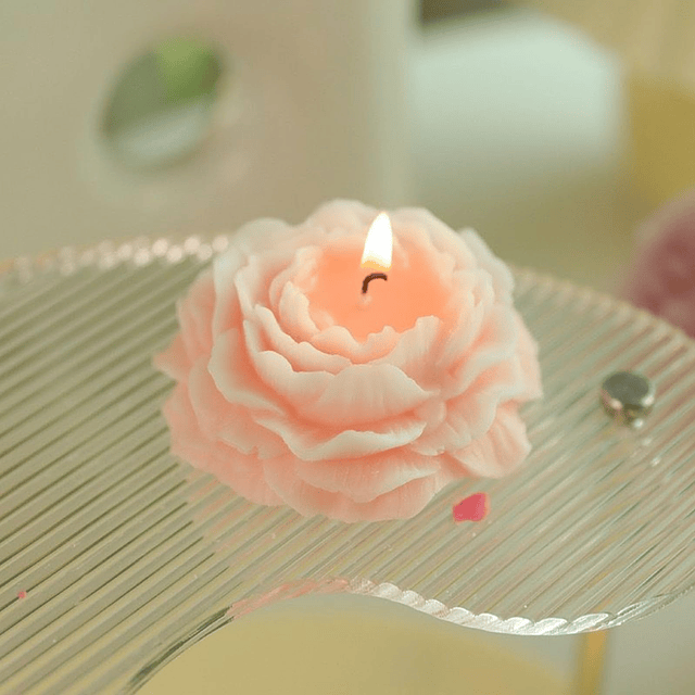 Vela perfumada con forma de flor de peonía velas perfumadas