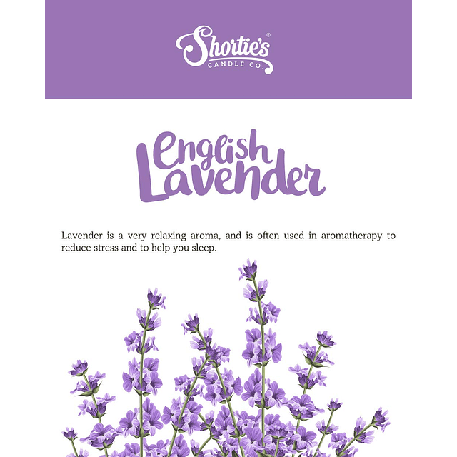 Shorties Candle Company Cera de lavanda pura inglesa derreti