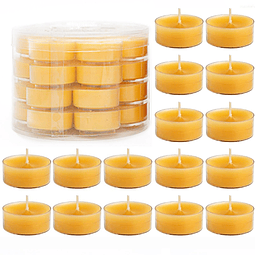 28 velas amarillas velas de té de cera de abejas sin humo 4