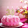 Velas de 30 cumpleaños decoración de tarta número 30 dorada