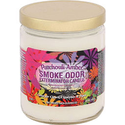 Exterminador de olores de humo velas en tarro de 13 oz pachu