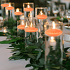 Velas flotantes naranjas de 10 horas grandes de 3 pulgadas v