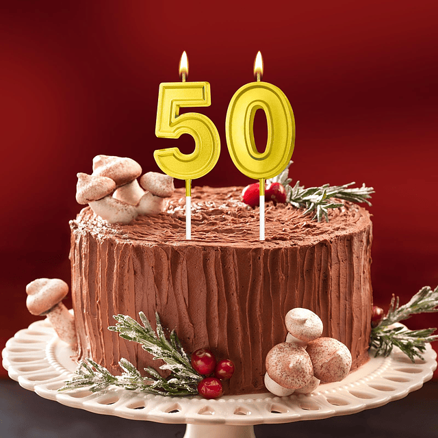 Velas de 50 cumpleaños para pastel decoraciones de 50 cumple