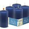 Velas de pilar azul medianoche 2 x 4 pulgadas paquete de 4 v