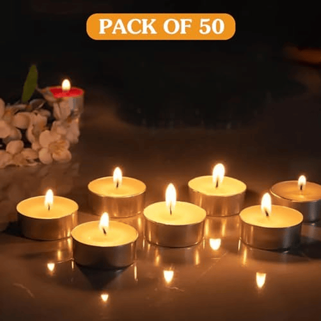 50 velas de té Pure Ghee Deepak con 3 horas de combustión pa