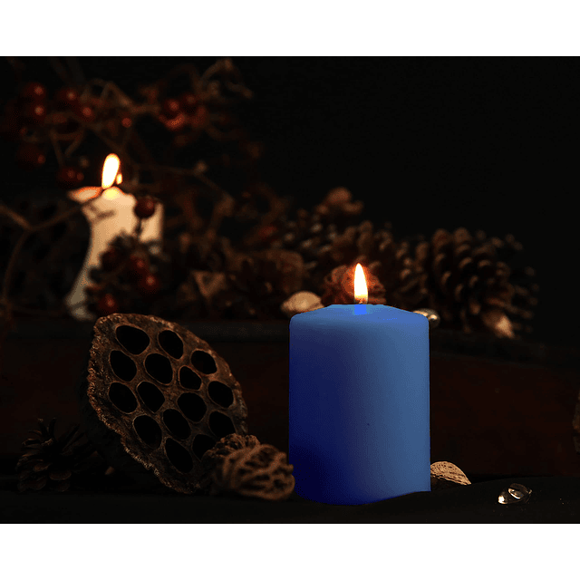 Velas de pilar azul medianoche 2 x 4 pulgadas paquete de 4 v