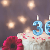 Velas azules de 36 cumpleaños de 2 pulgadas decoración para