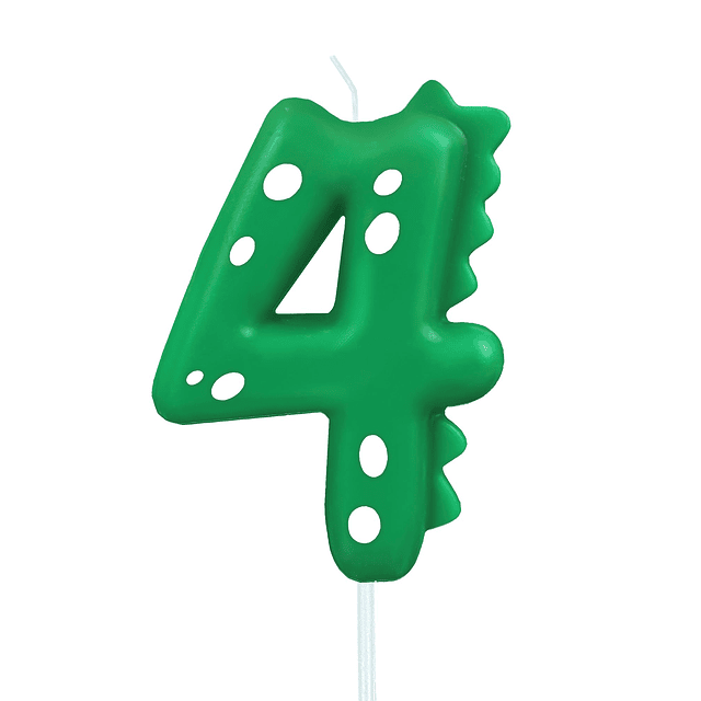 Velas de cumpleaños con números 4 velas verdes con forma de