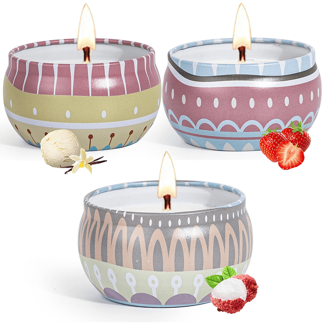 Paquete de 3 velas perfumadas velas de aromaterapia de 7.5 o