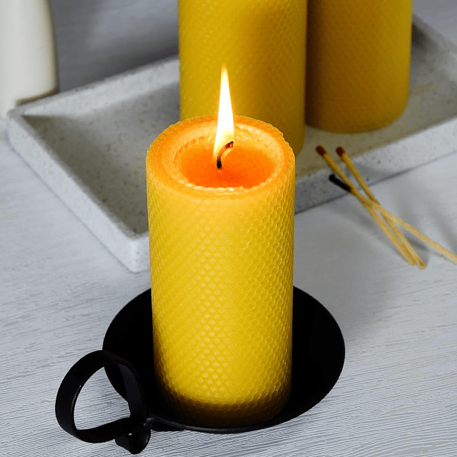 3 velas de pilar de cera de abejas de 3 x 6 pulgadas velas g