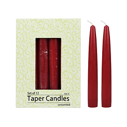 Velas cónicas de 12 piezas 6 pulgadas color rojo