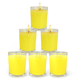 Paquete de 6 velas de citronela para exteriores de 2 oz amar