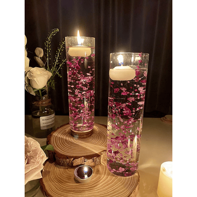 12 piezas de hilo de cristal morado para velas flotantes cen