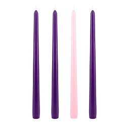 Mega Candles 4 velas cónicas de Adviento navideñas sin perfu