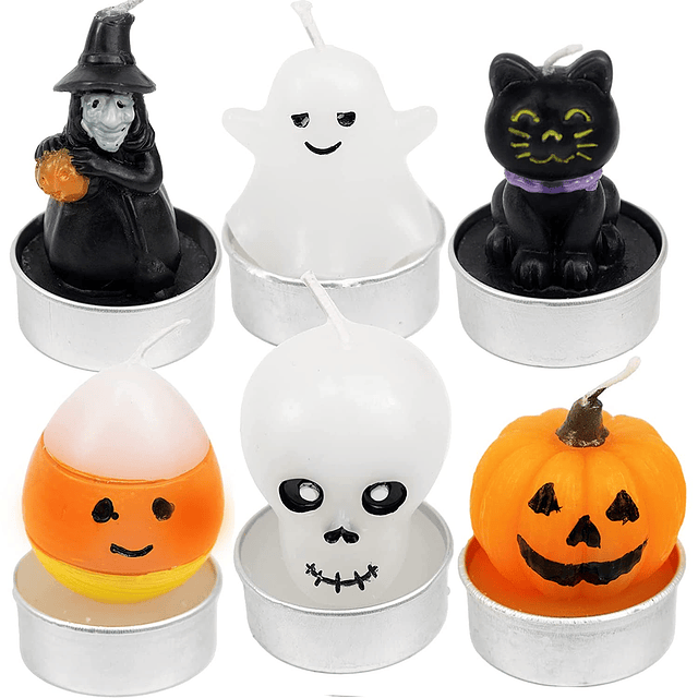 12 velas de Halloween de 6 estilos velas sin humo sin perfum