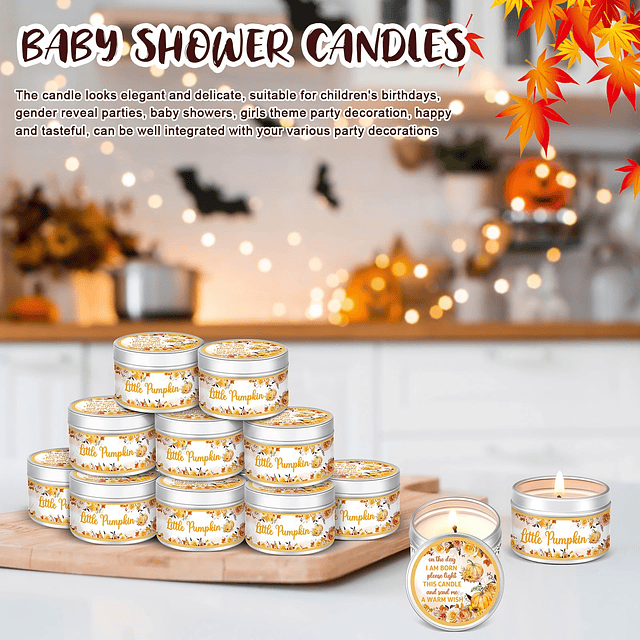 24 Piezas Velas de Favores de Fiesta de Baby Shower Estilo C