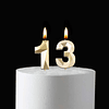 Velas de cumpleaños 13 y 31 doradas de 2 pulgadas decoración