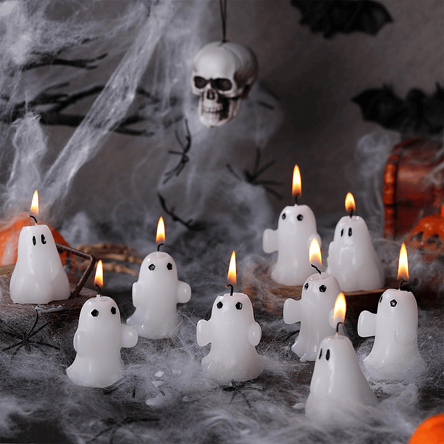 24 Piezas Vela Fantasma de Halloween Novedad Velas Fantasma