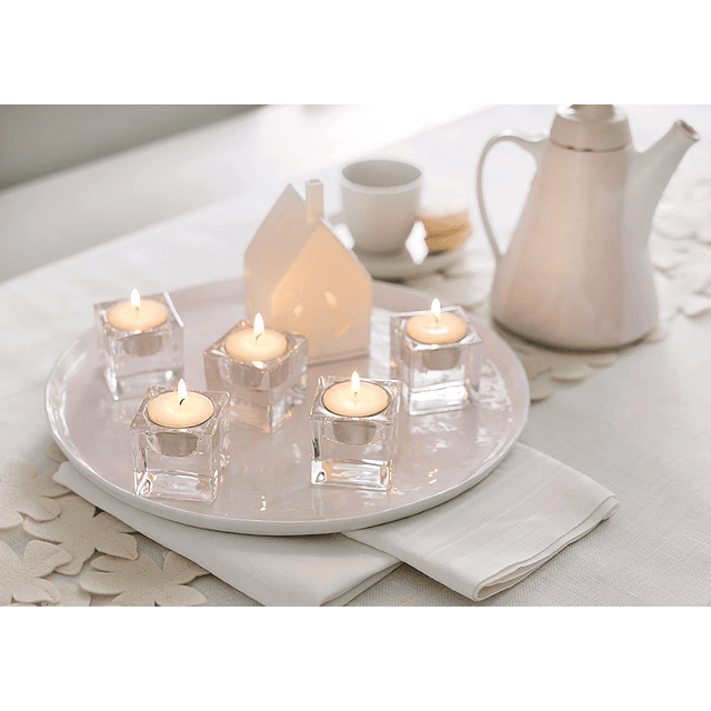 Velas de té Paquete de 90 velas blancas sin perfume con 8 ho