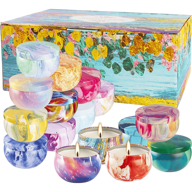 Paquete de 16 velas aromáticas de pintura set de regalo vela