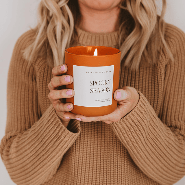 Vela perfumada de naranja Spooky Season Velas de Halloween c