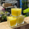 Paquete de 12 velas de citronela de cristal cuadradas pequeñ