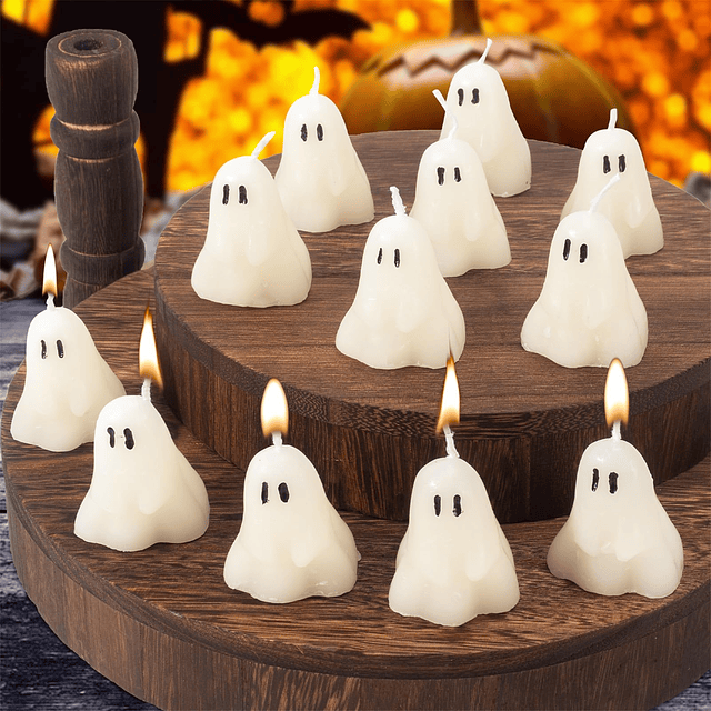 6 velas fantasma de Halloween lindo juego de velas decorativ