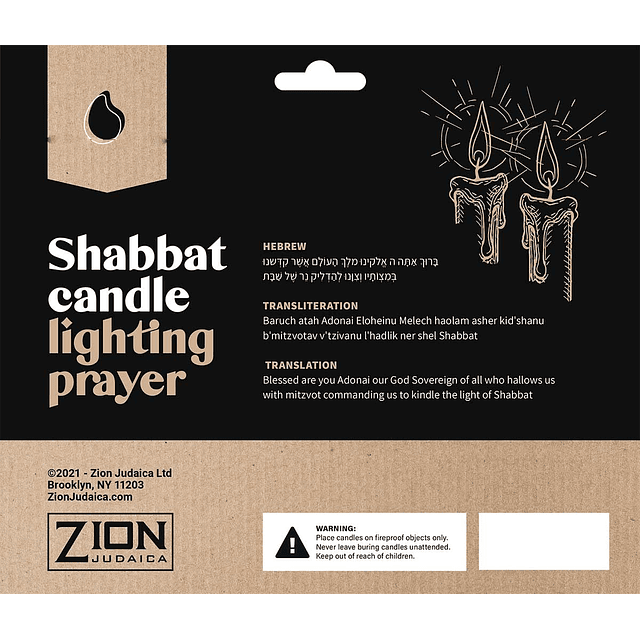 Velas artísticas de Shabat Zion Judaica de 55 pulgadas de al