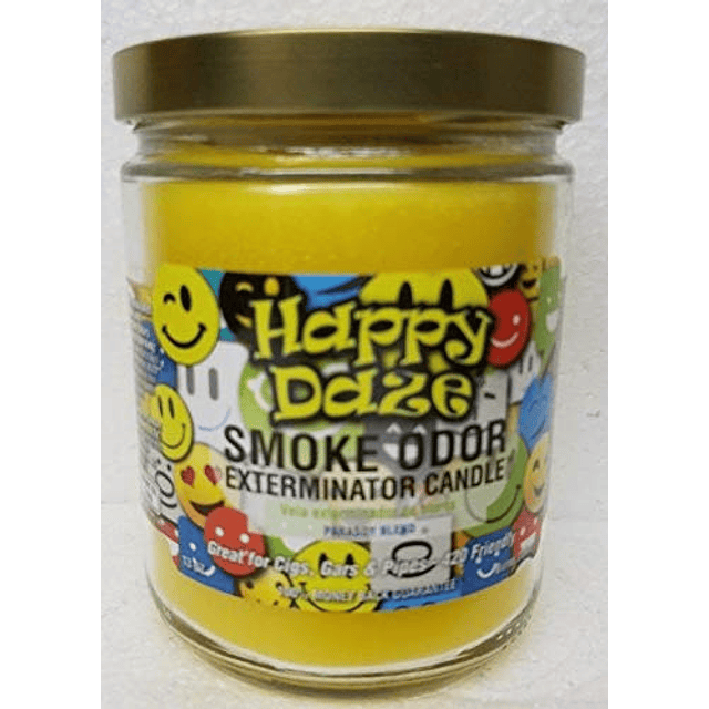 Velas en tarro exterminadora de olores de humo de 13 oz Happ