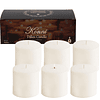 KONNI Juego de 6 velas de pilar blancas velas sin perfume de