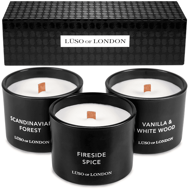 Velas aromáticas negras para hombre para el hogar 3 velas pa