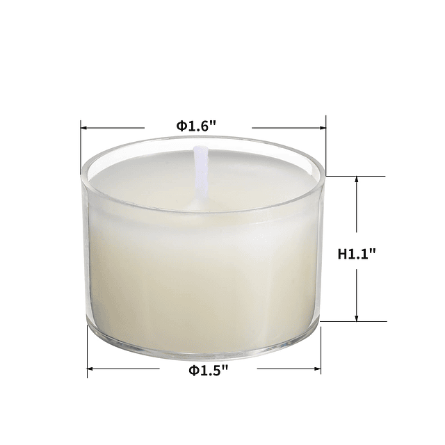 Bulk Paquete de 100 velas transparentes sin perfume para cen