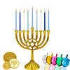 Velas cónicas de lujo para menorá de Hanukkah para las 8 noc