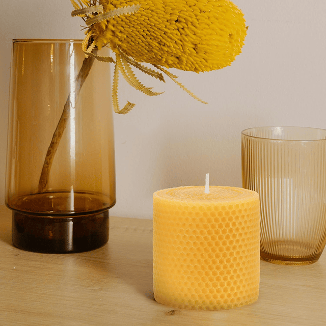 Velas de cera de abejas 3 x 3 pulgadas velas de panal enroll