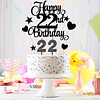 El juego de decoraciones para tartas de 22 cumpleaños incluy