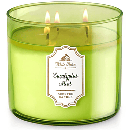 Vela de 3 mechas de Bath & Body Works en eucalipto menta